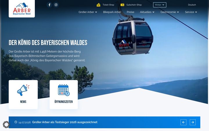 Screenshot of arber.de