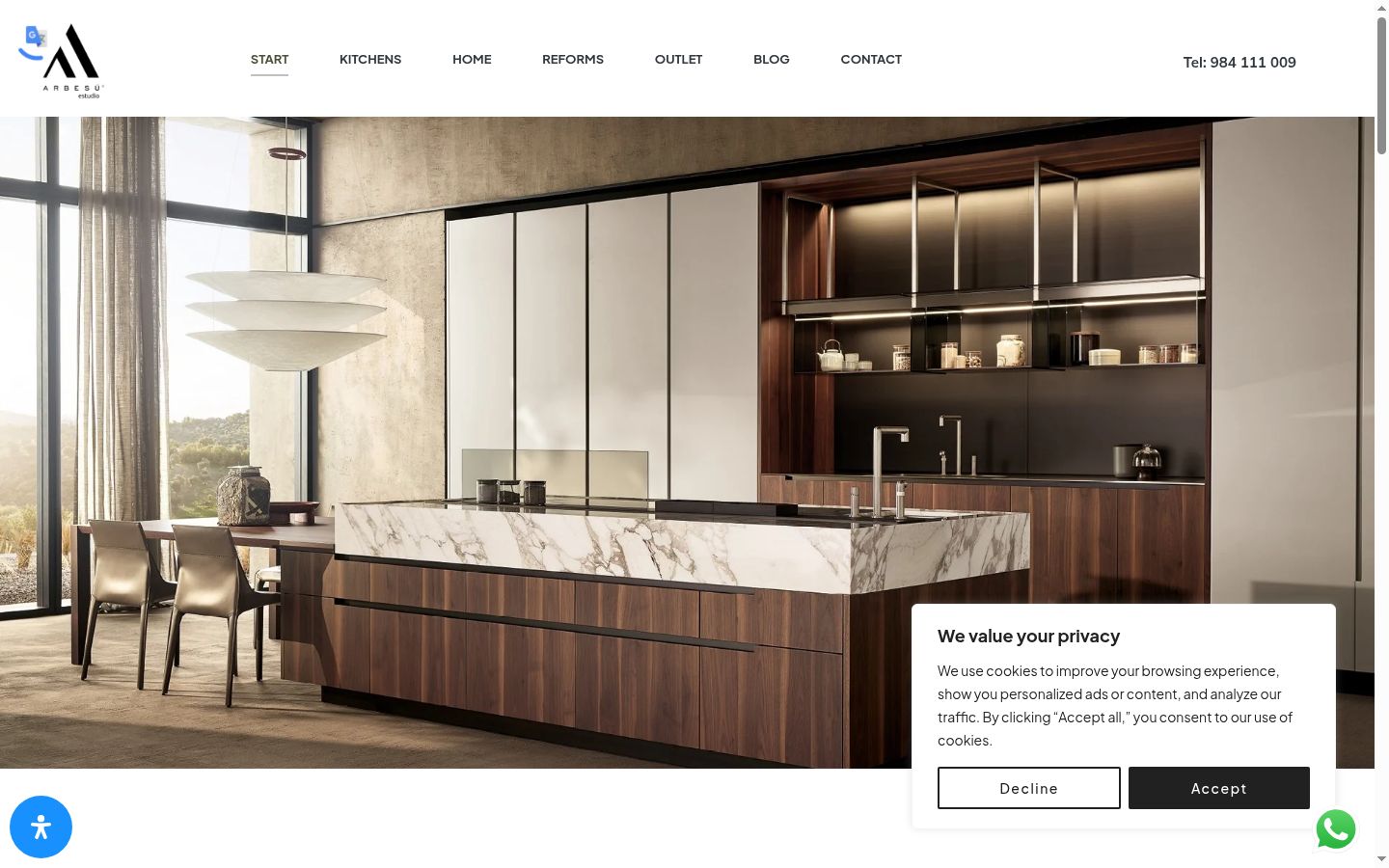 Screenshot of the consent banner shown before any interaction