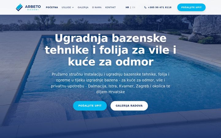 Screenshot of arbeto-bazeni.hr
