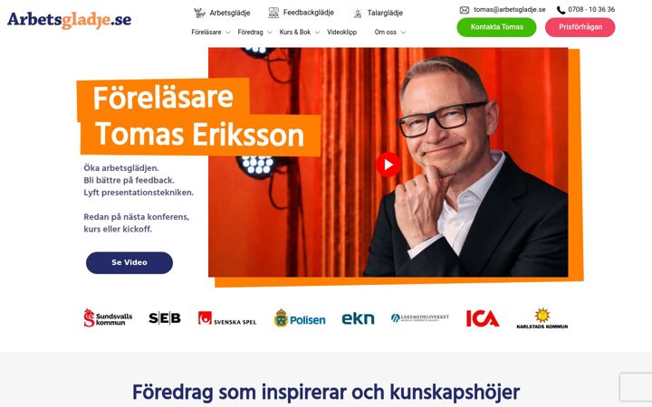 Screenshot of arbetsgladje.se