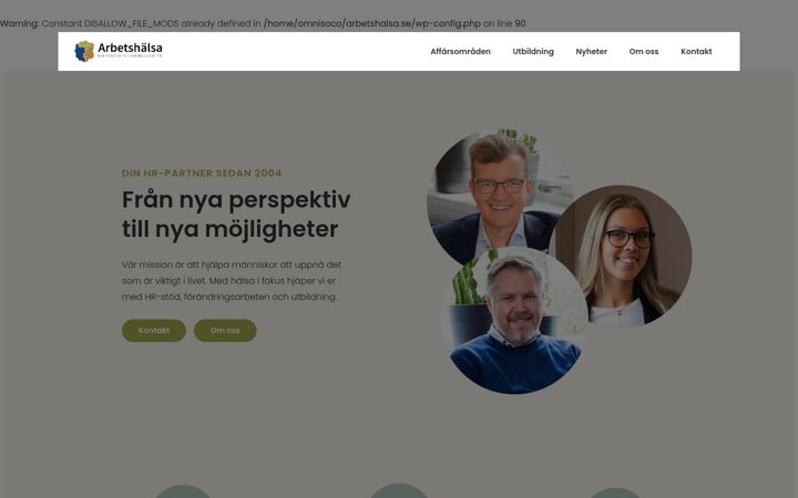 Screenshot of arbetshalsa.se