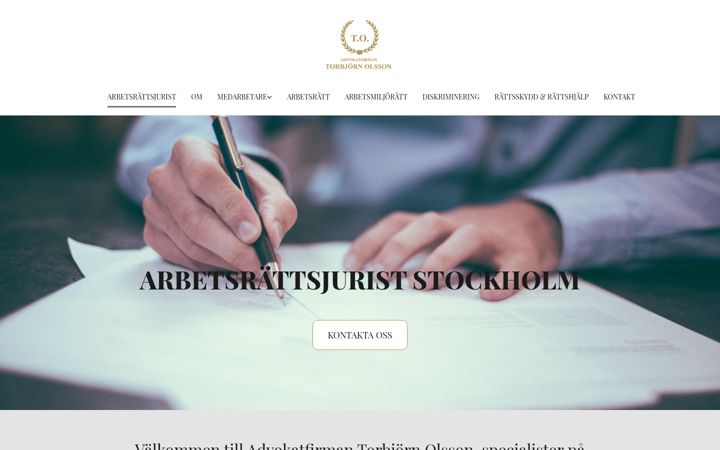 Screenshot di arbetsrattsjurist.se