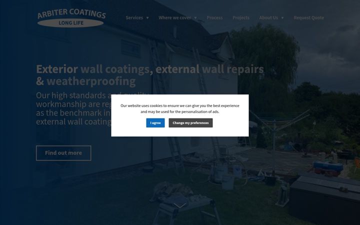 Screenshot of arbitercoatings.uk.com