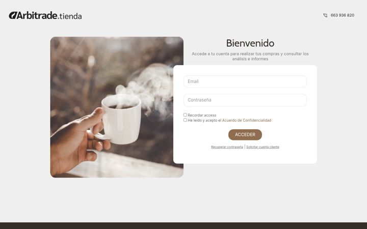 Screenshot stránky arbitrade.tienda