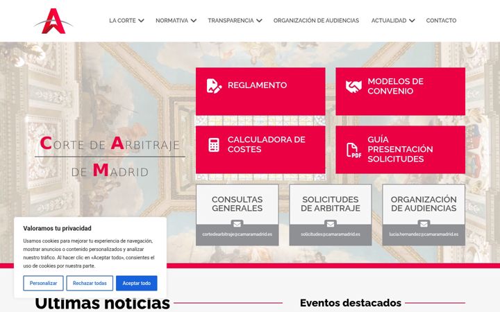Screenshot of arbitramadrid.com