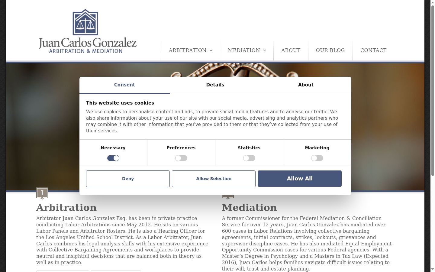 Screenshot tal-banner tal-kunsens muri qabel kwalunkwe interazzjoni
