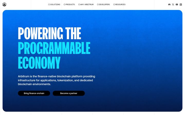 Screenshot di arbitrum.io