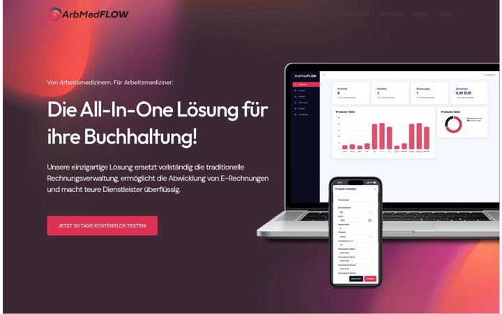 Screenshot ta' arbmedflow.de