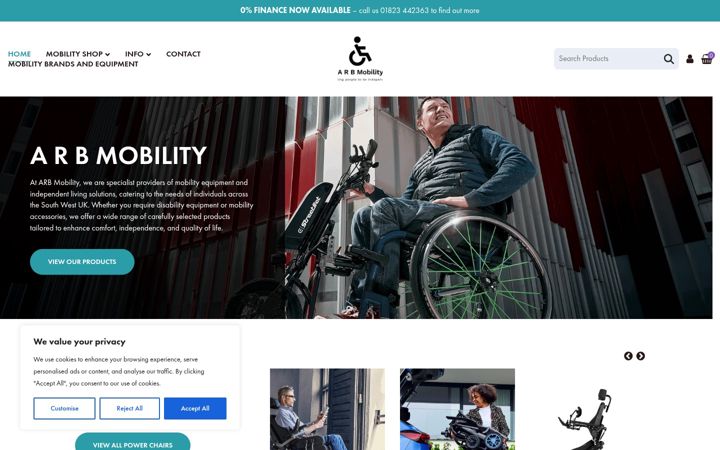 Screenshot of arbmobility.co.uk
