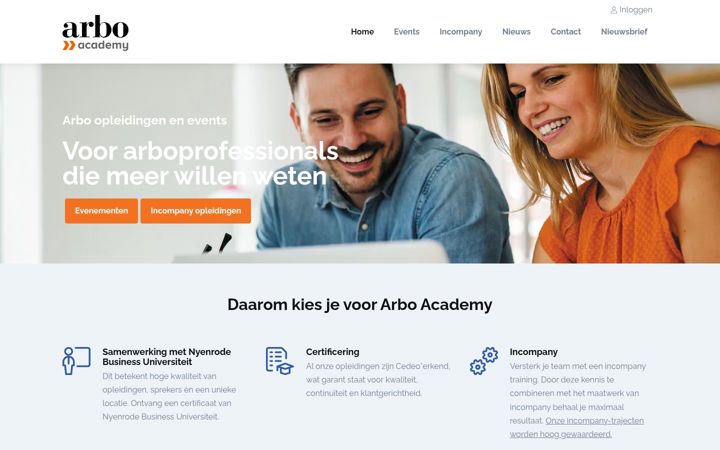 Screenshot ta' arbo-academy.nl