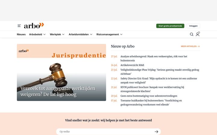 Screenshot of arbo-online.nl