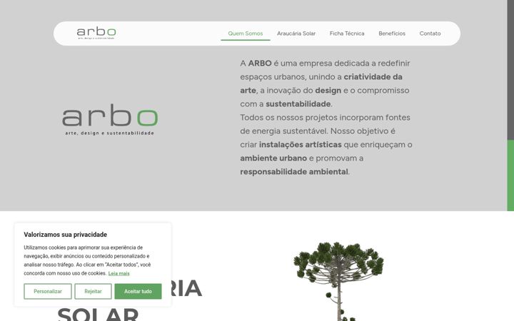 Screenshot of arboartedesign.com.br