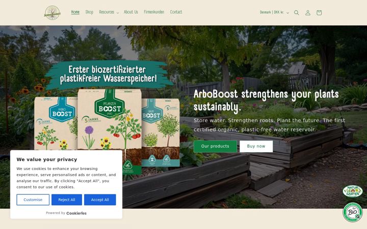 Screenshot of arboboost.com