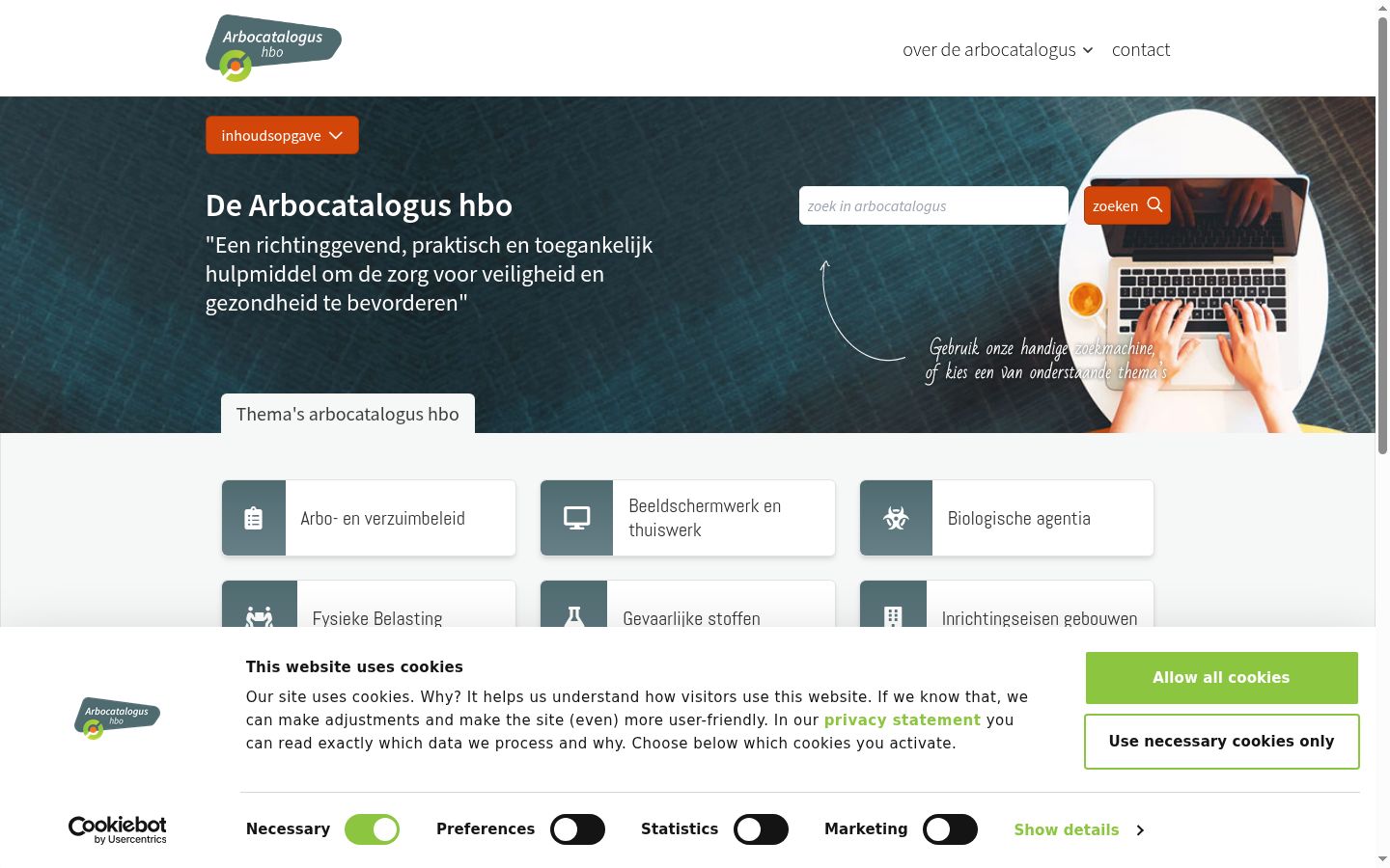 Screenshot of the consent banner shown before any interaction