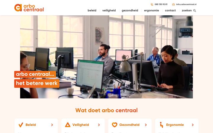 Snímek obrazovky arbocentraal.nl