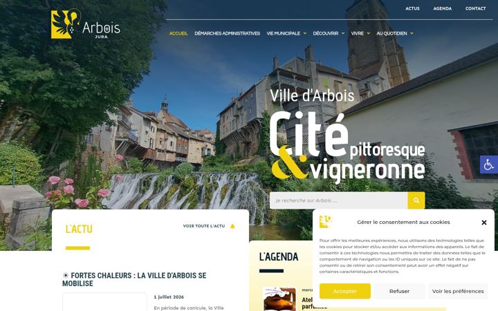 Ekraanipilt saidist arbois.fr