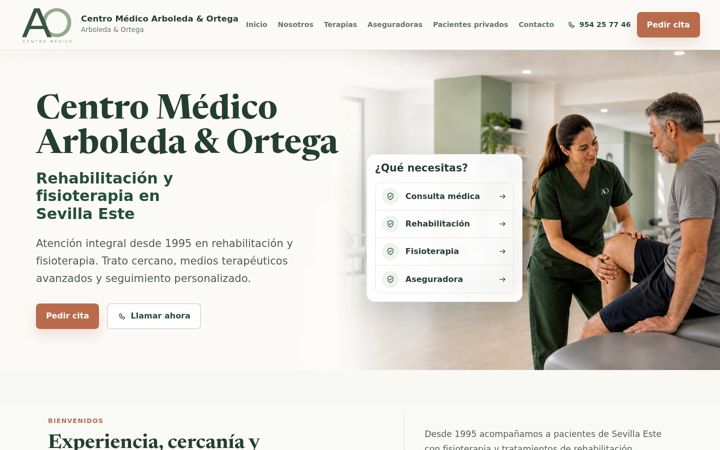 Screenshot of arboledaortegarehabilitacion.com