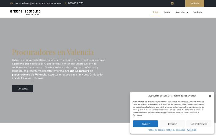 Posnetek zaslona arbonaprocuradores.com