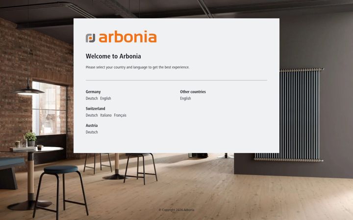 Screenshot of arbonia-solutions.com