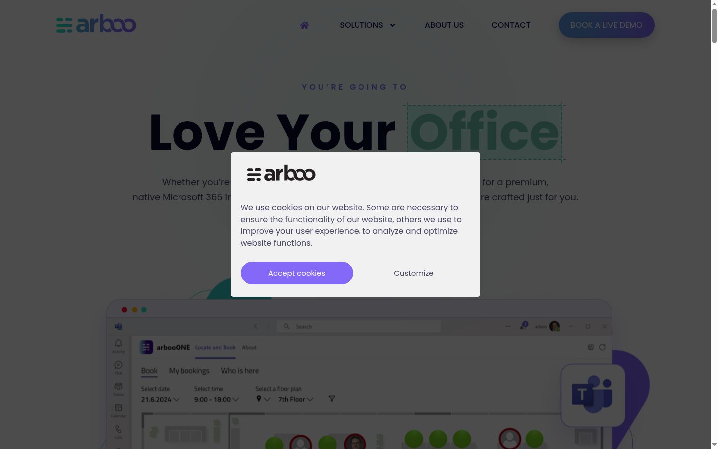 Screenshot of the consent banner shown before any interaction