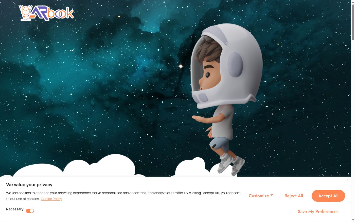 Screenshot of the consent banner shown before any interaction