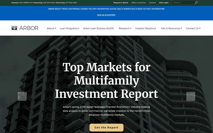 Screenshot of arbor.com
