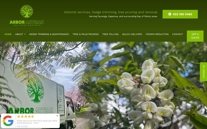 Screenshot of arborartisan.co.nz
