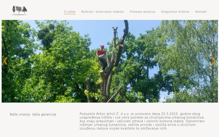 Screenshot of arborartistz.com