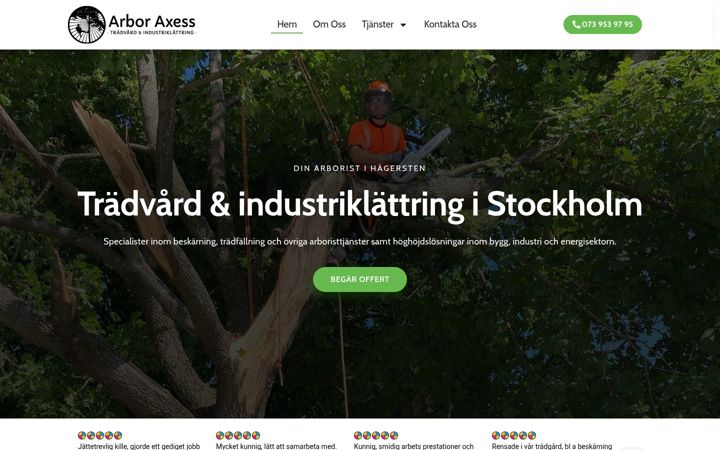 Screenshot of arboraxess.se