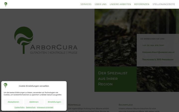 Screenshot ta' arborcura.at
