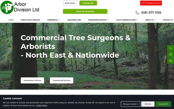 Screenshot of arbordivision.co.uk