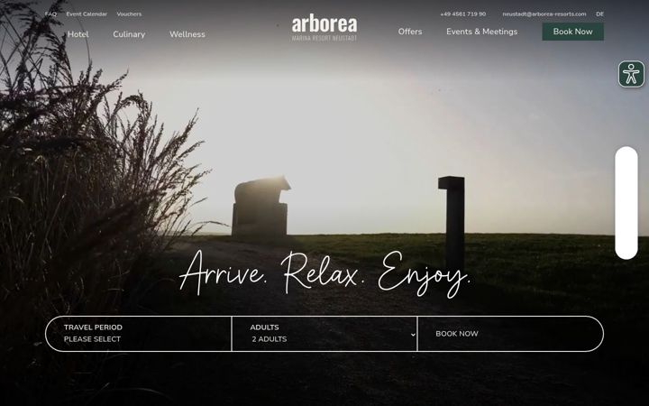 Screenshot von arborea-resorts.com
