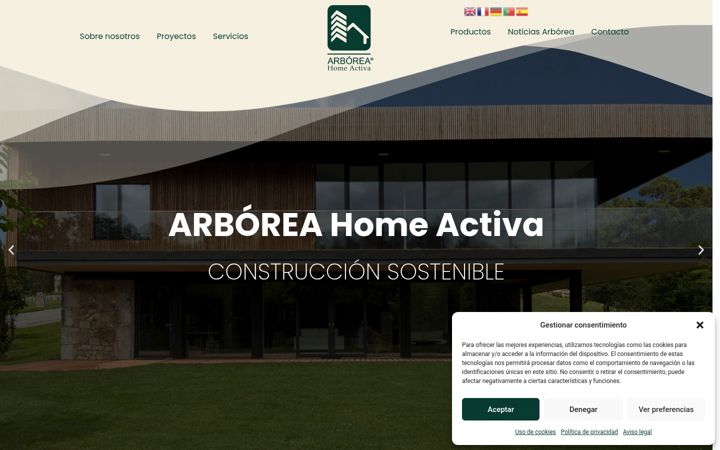 Screenshot of arboreahomes.es