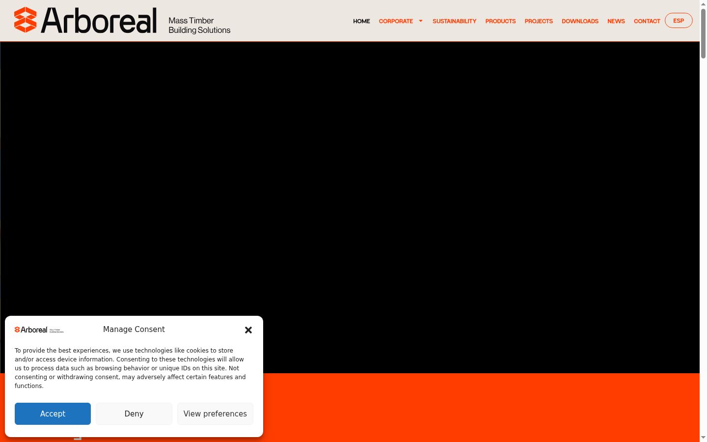 Screenshot del banner di consenso mostrato prima di qualsiasi interazione