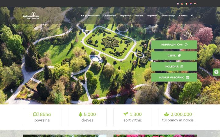 Screenshot of arboretum.si