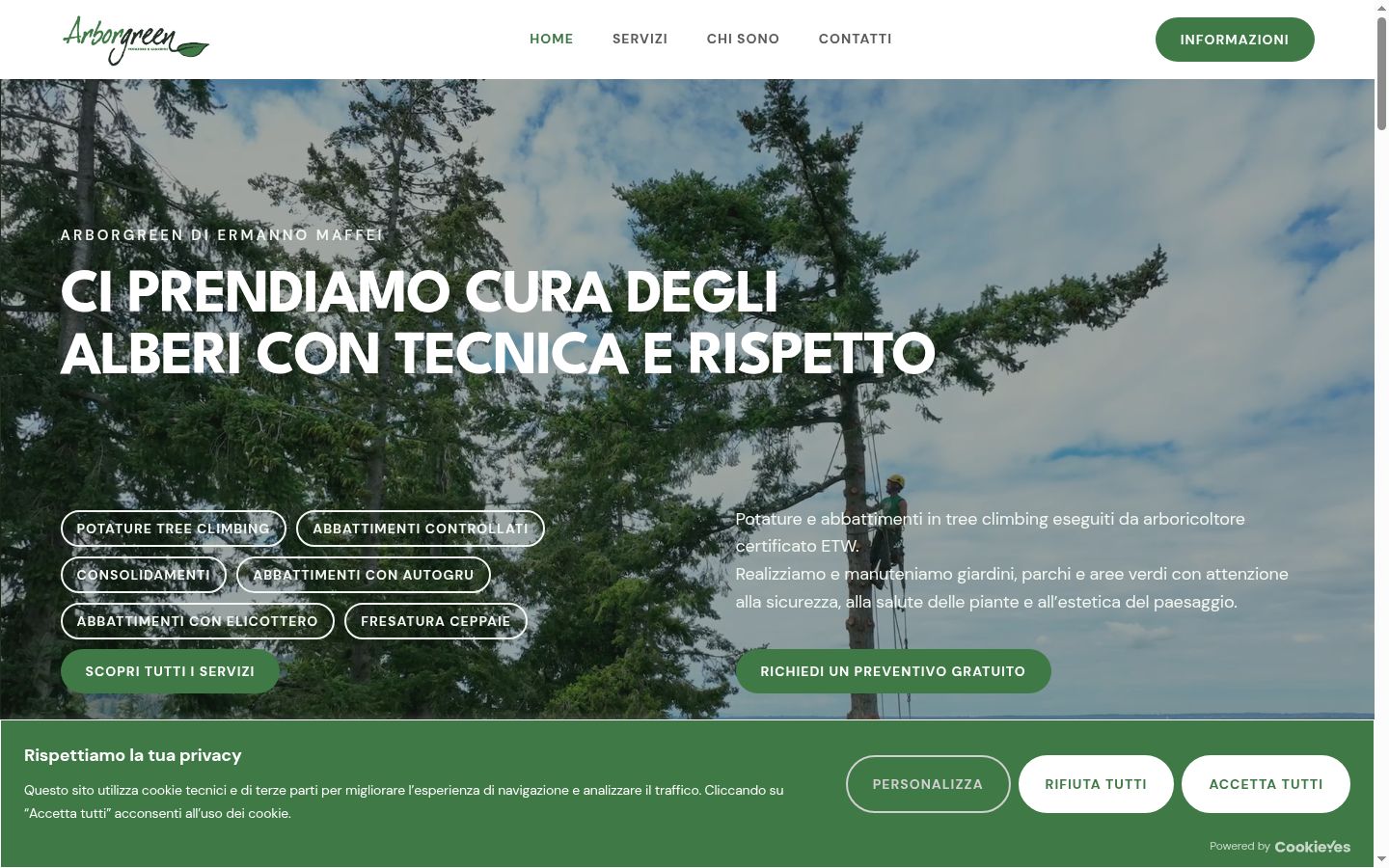 Captura de ecrã do banner de consentimento apresentado antes de qualquer interação