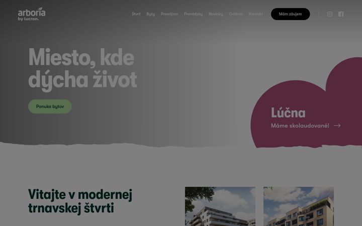 Kuvakaappaus sivustosta arboria.sk
