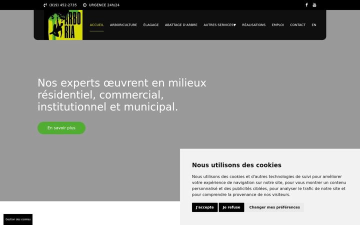 Screenshot of arboriaqc.ca