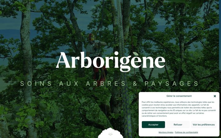 Screenshot of arborigene.ch