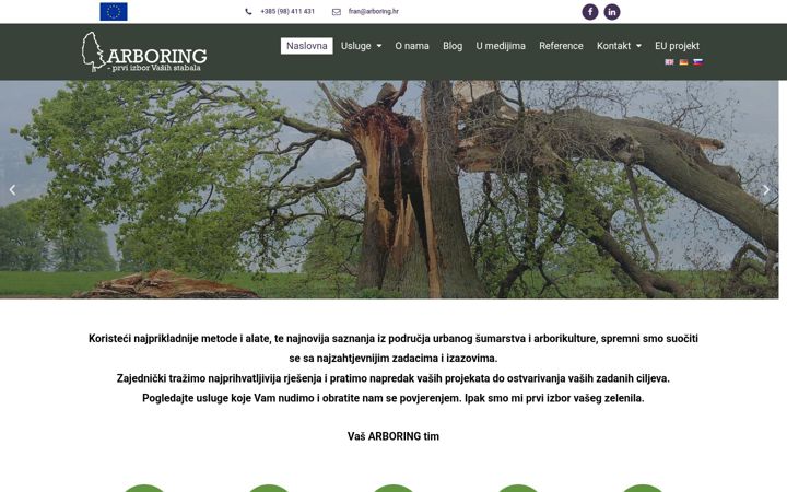 Screenshot of arboring.hr