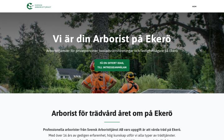 Screenshot of arboristekero.se
