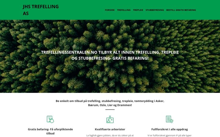 Screenshot of arboristsentralen.no