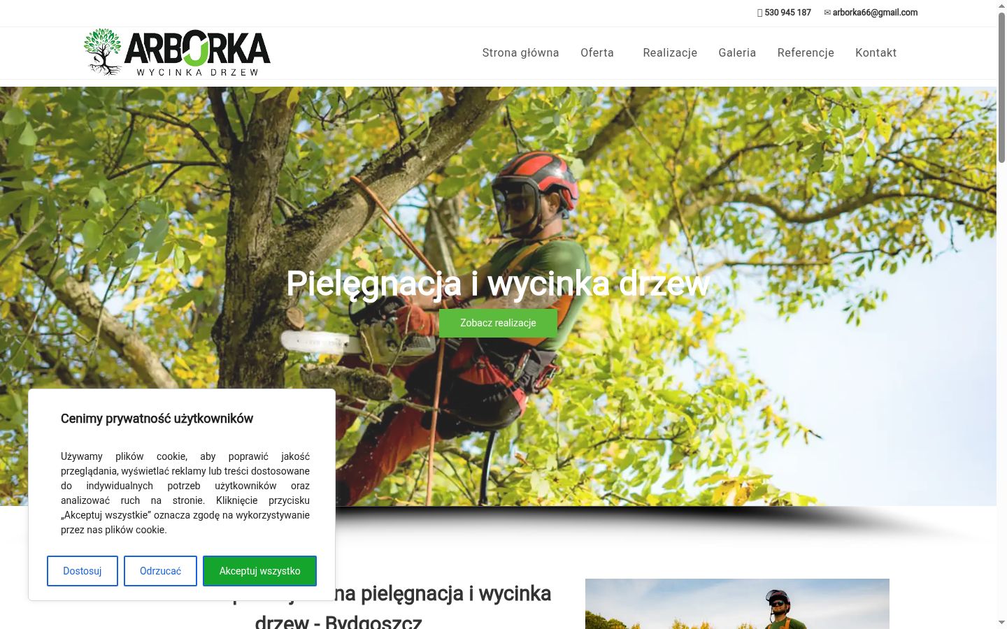Zrzut ekranu banera zgody wyświetlanego przed jakąkolwiek interakcją