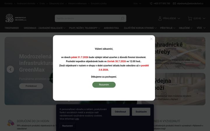 Screenshot of arborobchod.cz