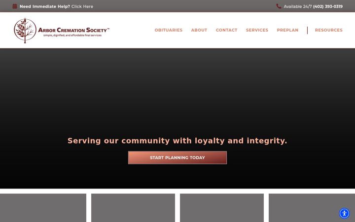 Screenshot of arborsociety.org