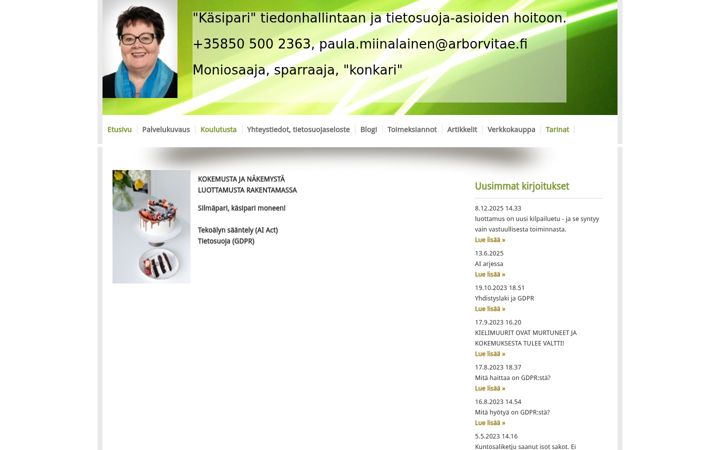 Screenshot of arborvitae.fi