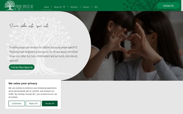 Screenshot of arborvitaecare.co.uk
