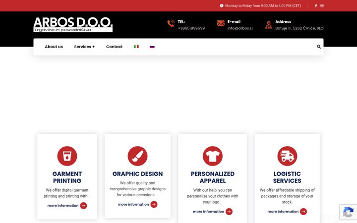 Screenshot of arbos.si