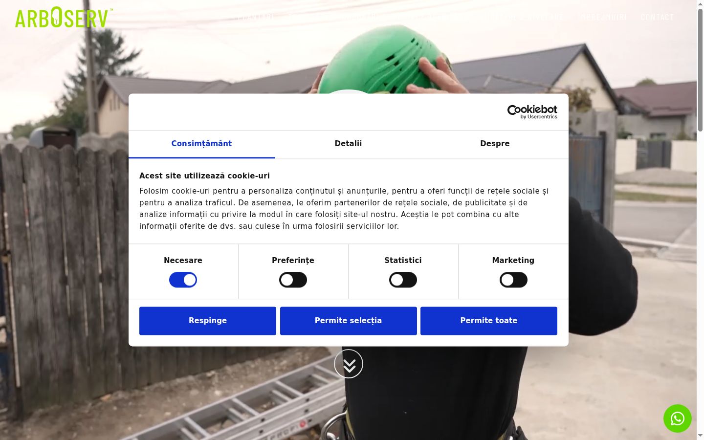 Sutikimo reklamjuostės, rodytos prieš bet kokią sąveiką, ekrano kopija