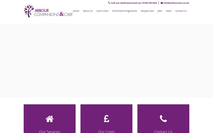 Ekrano kopija arbourcare.co.uk
